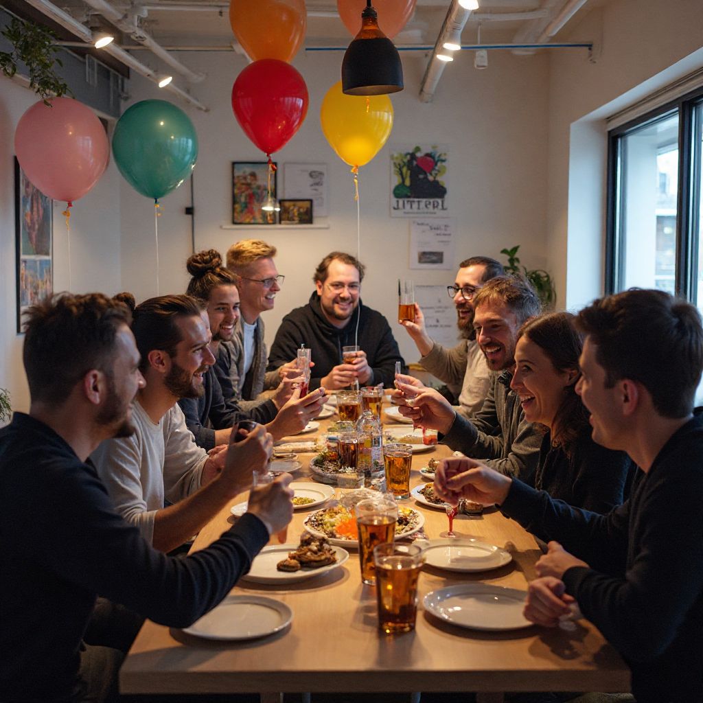 Celebrazione dopo il lancio di un gioco